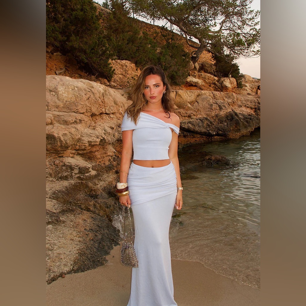 Meshki Irene Knit Maxi Skirt And Off The Shoulder Top Set